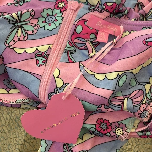 Dolls Kill Sugar Thrillz Psychedelic Disco Dress NWT - Picture 6 of 6